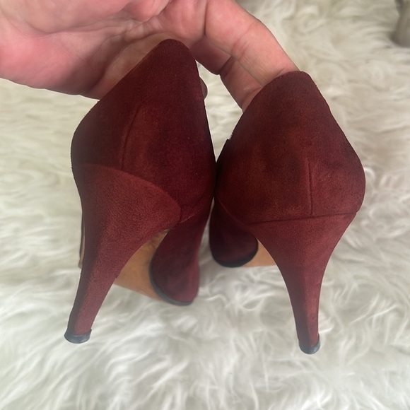 Vintage🧚♀️Luciano Suede Slip On Heel Pointed Toe Pumps Size EU 37.5 - Picture 8 of 16